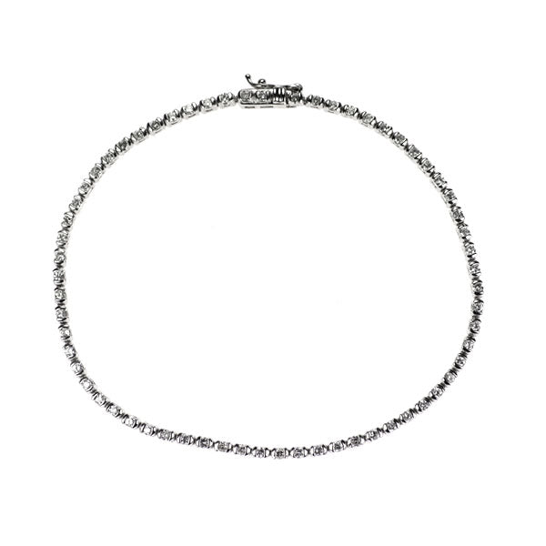 K14WG ダイヤモンド ブレスレット 1.18ct テニス