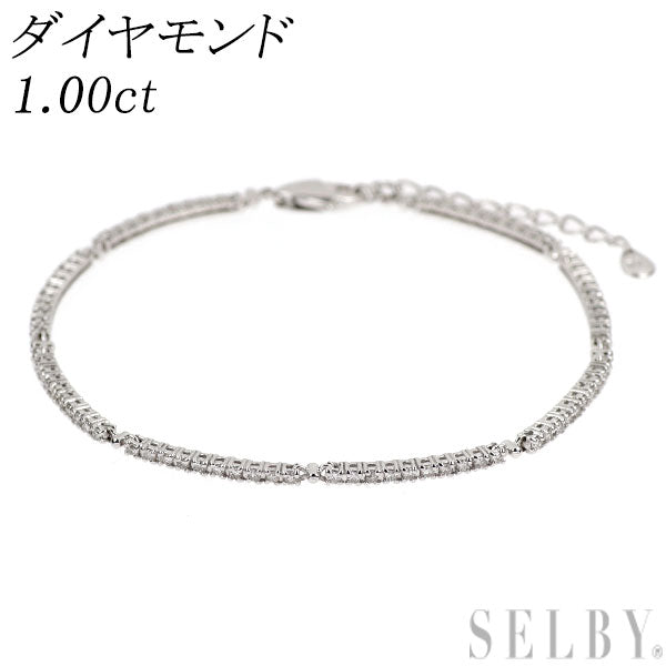 K18WG ダイヤモンド ブレスレット 1.00ct テニス