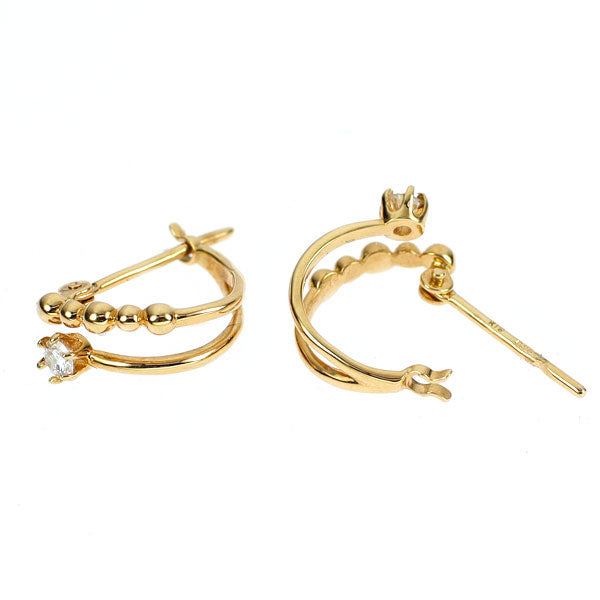 K18YG ダイヤモンド フープ ピアス 0.08ct — セルビーオンラインストア