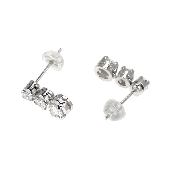 Pt900 ダイヤモンド ピアス 1.00ct スリーストーン