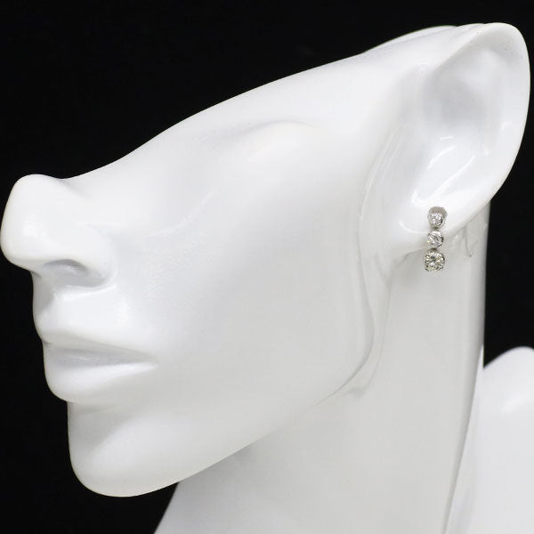 Pt900 ダイヤモンド ピアス 1.00ct スリーストーン