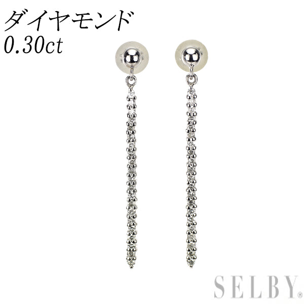 K18WG ダイヤモンド ピアス 0.30ct — セルビーオンラインストア