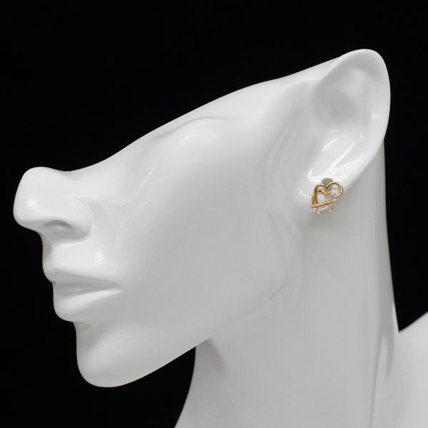 K18YG ダイヤモンド ピアス 0.26ct ハート — セルビーオンラインストア