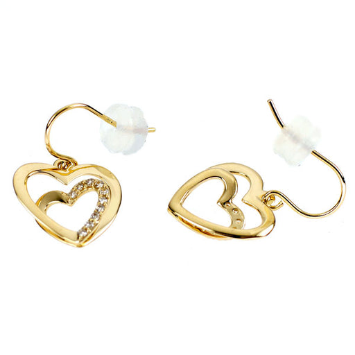 K18YG ダイヤモンド フックピアス 0.10ct ハート — セルビーオンライン