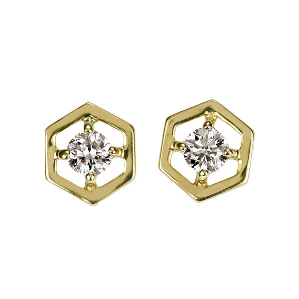 K18YG ダイヤモンド ピアス 0.10ct