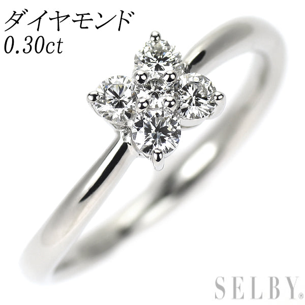 Pt900 ダイヤモンド リング 0.30ct フラワー — セルビーオンラインストア