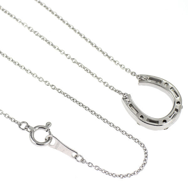 K18WG ダイヤモンド ペンダントネックレス 0.30ct 馬蹄 ホースシュー