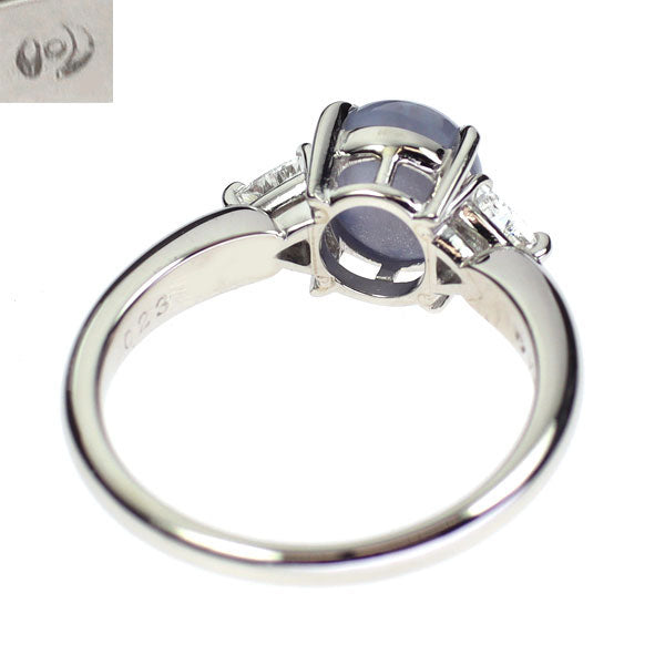田崎真珠 Pt900 スター サファイア ダイヤモンド リング 2.44ct D0.23ct