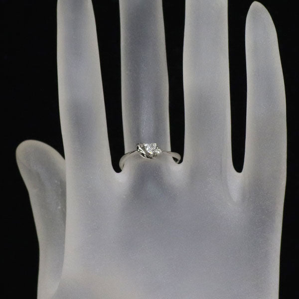 Pt900 ハートシェイプ ダイヤモンド リング 0.121ct D0.02ct