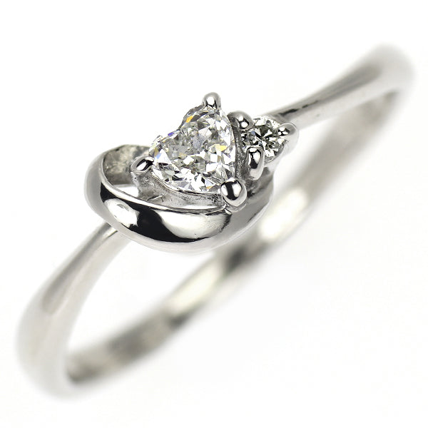 Pt900 ハートシェイプ ダイヤモンド リング 0.121ct D0.02ct