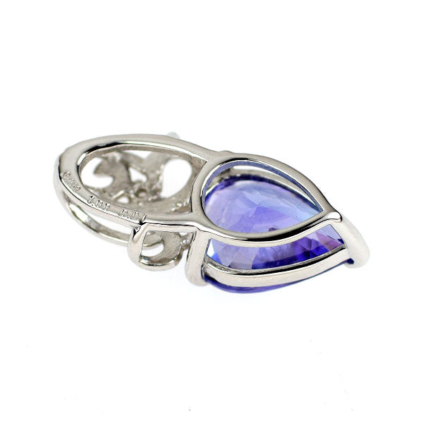 Pt900 タンザナイト ダイヤモンド ペンダントトップ 1.00ct D0.01ct