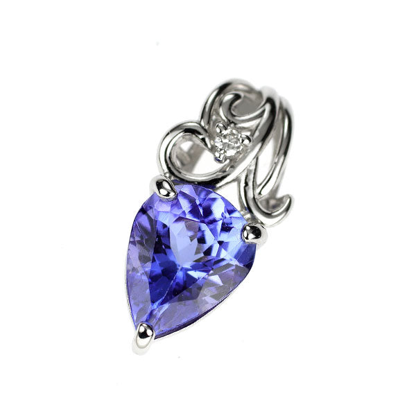 Pt900 タンザナイト ダイヤモンド ペンダントトップ 1.00ct D0.01ct