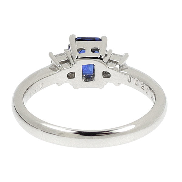 Pt900 サファイア ダイヤモンド リング 0.91ct D0.20ct