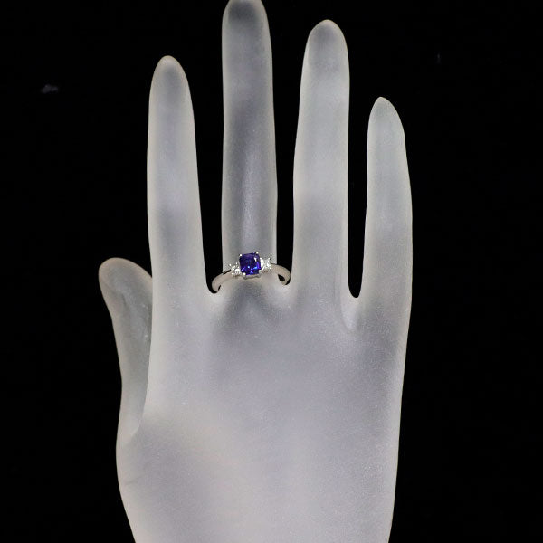 Pt900 サファイア ダイヤモンド リング 0.91ct D0.20ct