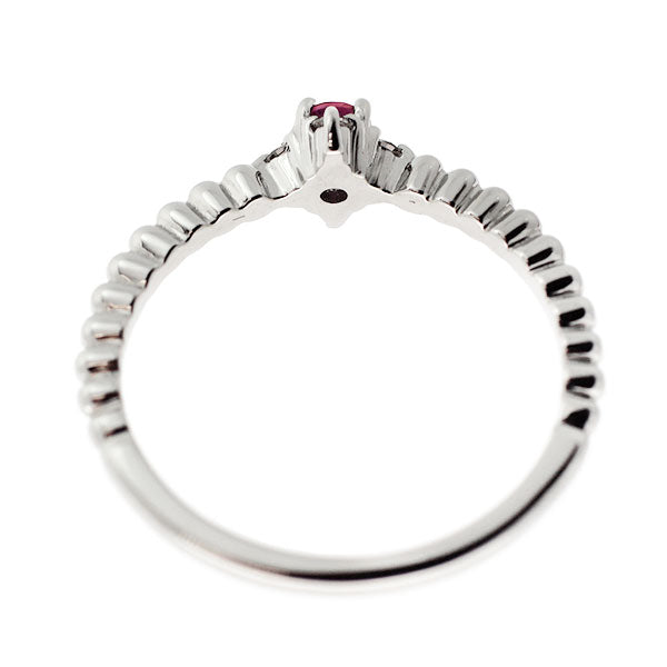 Pt900 ピンク サファイア ダイヤモンド リング 0.12ct D0.06ct