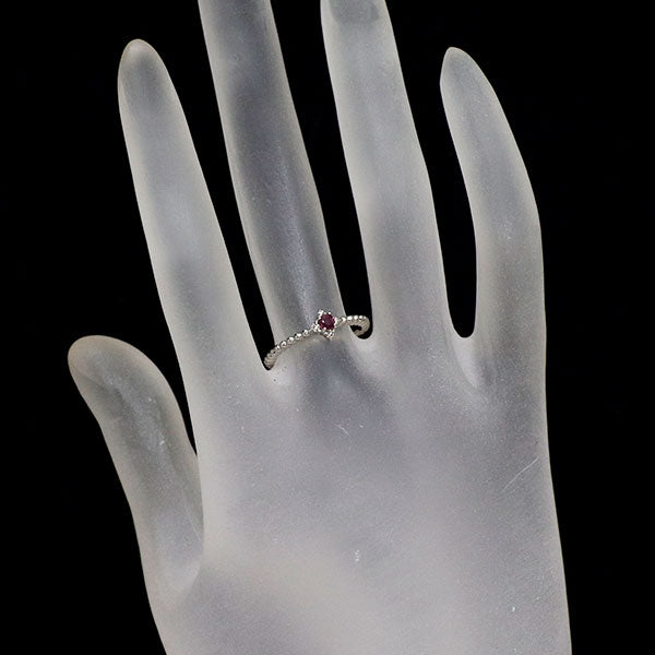 Pt900 ピンク サファイア ダイヤモンド リング 0.12ct D0.06ct