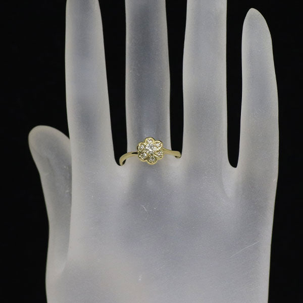 K18YG ダイヤモンド リング 0.25ct フラワー