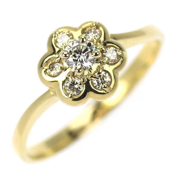 K18YG ダイヤモンド リング 0.25ct フラワー