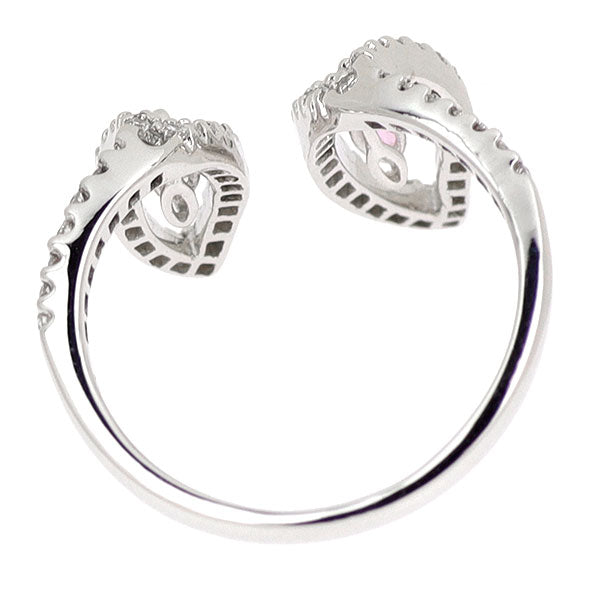 K18WG ピンクサファイア ダイヤモンド リング 0.21ct D0.585ct
