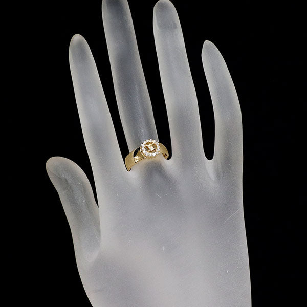 セリーヌ K18YG ダイヤモンド リング 0.13ct