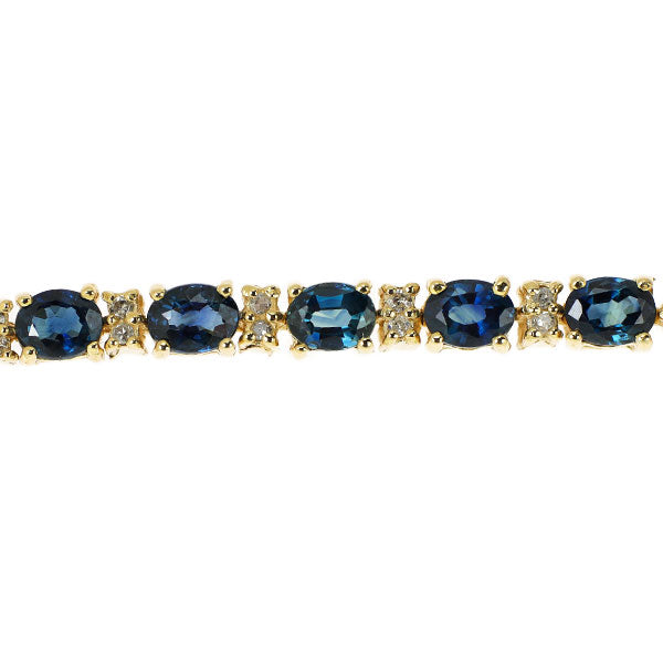 K18YG サファイア ダイヤモンド ブレスレット 4.70ct 0.28ct