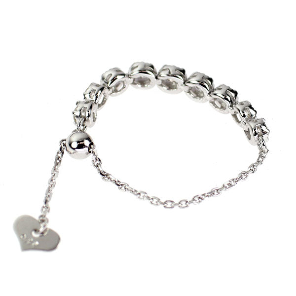 K18WG ダイヤモンド チェーンリング 0.25ct ピンキー ～24号