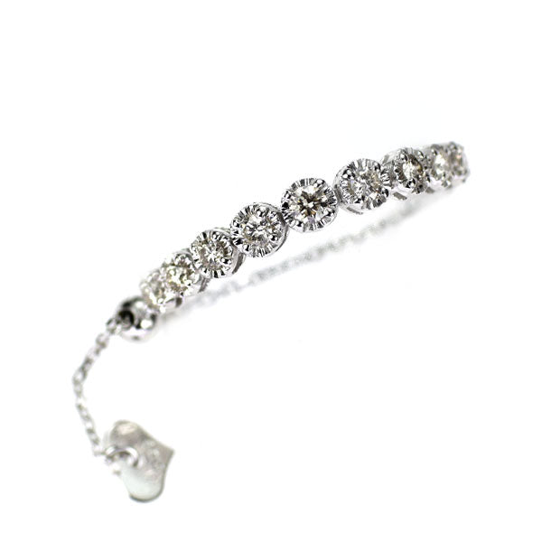 K18WG ダイヤモンド チェーンリング 0.25ct  ピンキー ～24号