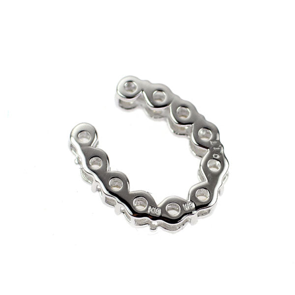 K18WG ダイヤモンド ペンダントトップ 0.17ct 馬蹄 ホースシュー
