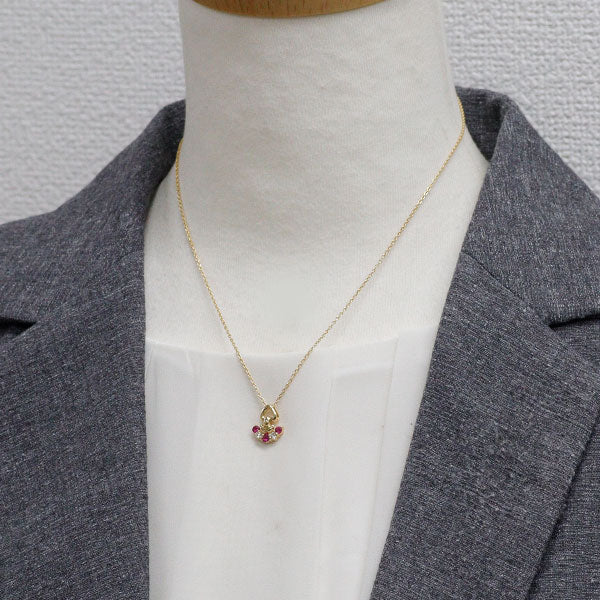 ディオール K18YG ルビー ダイヤモンド ペンダントネックレス