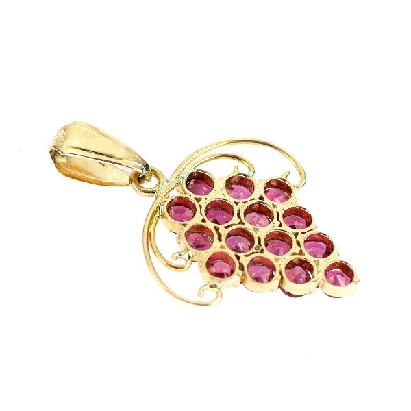 K18YG ルビー ペンダントトップ 葡萄 グレープ