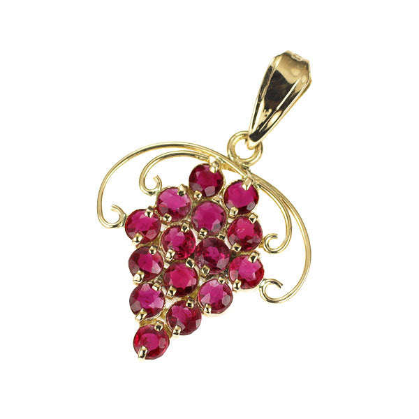 K18YG ルビー ペンダントトップ 葡萄 グレープ