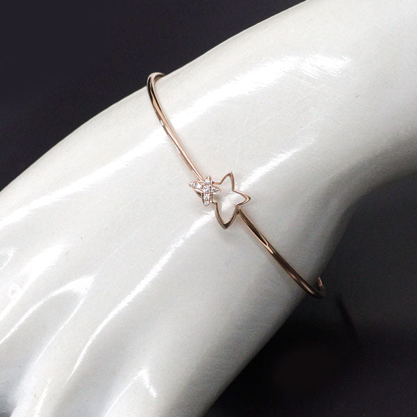K18PG ダイヤモンド バングル 0.05ct 蝶