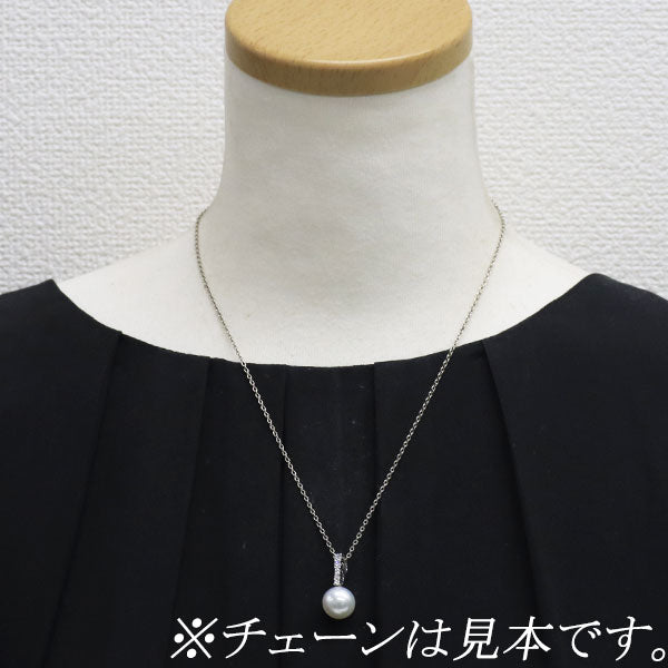 カラッチ K18WG 白蝶真珠 ダイヤモンド ペンダントトップ 径約11.1mm