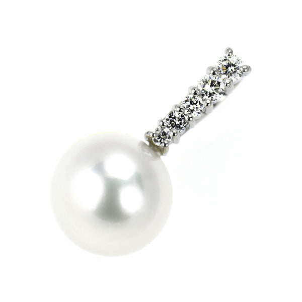 カラッチ K18WG 白蝶真珠 ダイヤモンド ペンダントトップ 径約11.1mm