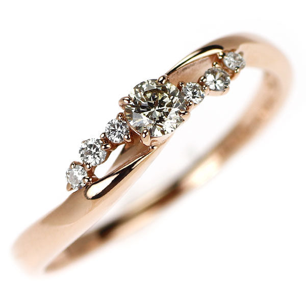K18PG ダイヤモンド リング 0.16ct D0.07ct
