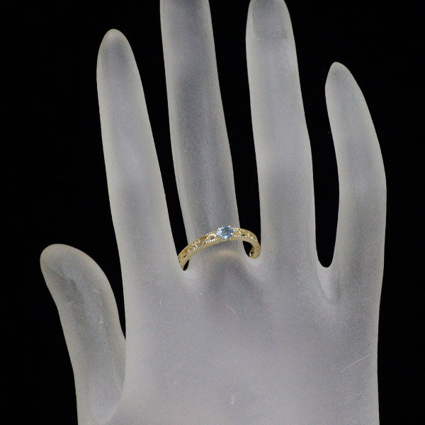 K10YG ブルートパーズ ダイヤモンド リング