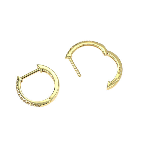 K10YG ダイヤモンド フープ ピアス 0.14ct — セルビーオンラインストア