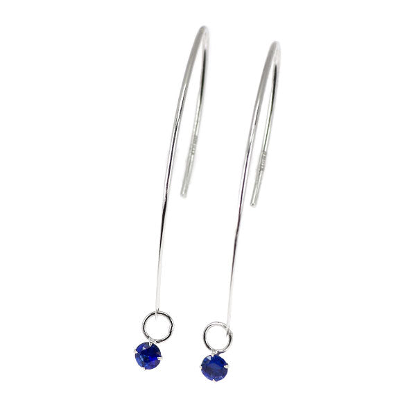 K10WG サファイア　ダイヤモンド　ピアス K10WG サファイア ピアス フック — セルビーオンラインストア