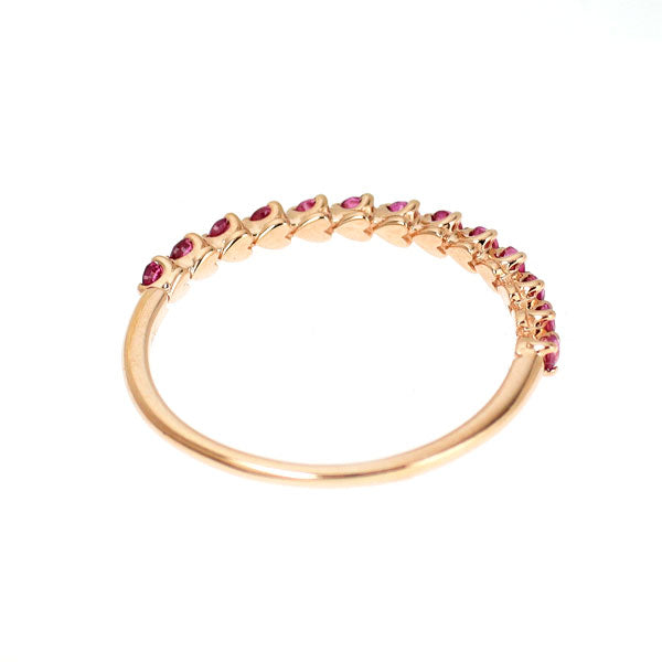 K10PG ルビー リング ピンキー ハーフエタニティ