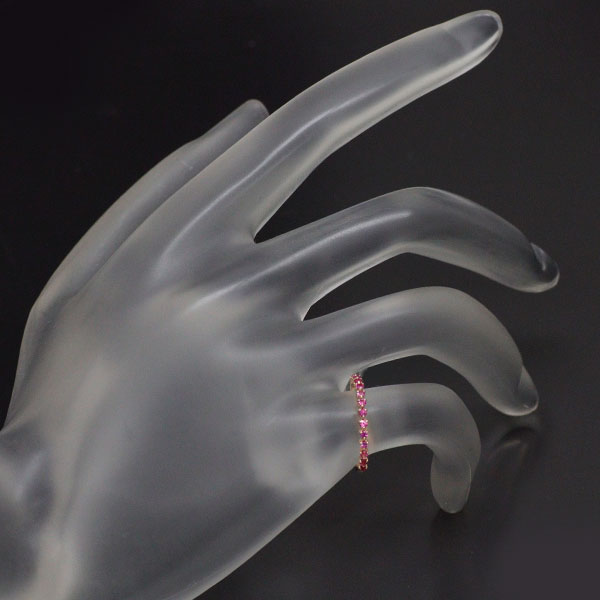 K10PG ルビー リング ピンキー ハーフエタニティ