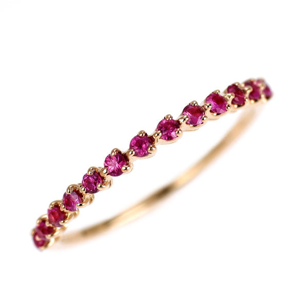 K10PG ルビー リング ピンキー ハーフエタニティ