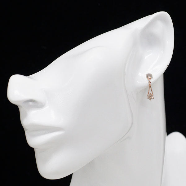 K10PG ダイヤモンド ピアス 0.20ct フラワー