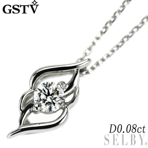 GSTV Pt950/ Pt850 ダイヤモンド ペンダントネックレス 0.08ct