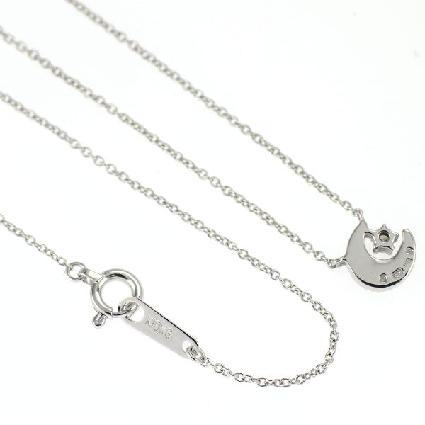 K10WG ダイヤモンド ペンダントネックレス 月