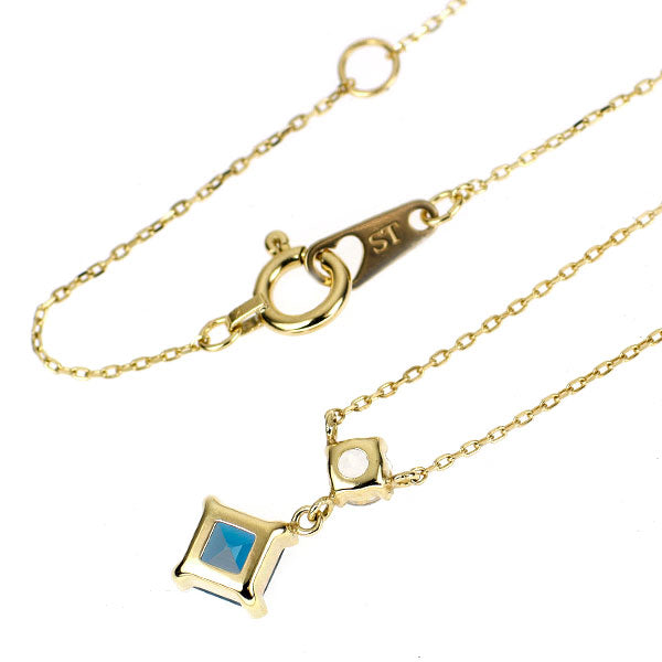 サマンサティアラ K10YG ブルー/ホワイト トパーズ ペンダントネックレス