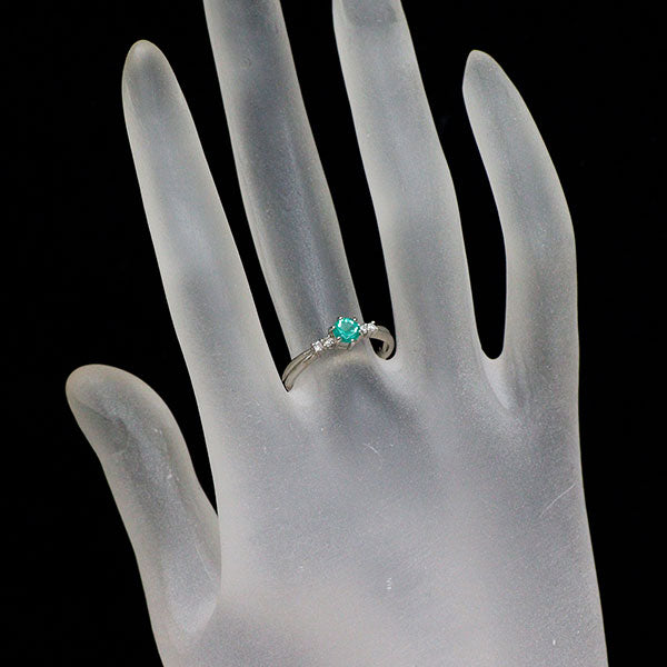 Pt850 エメラルド ダイヤモンド リング 0.27ct D0.06ct