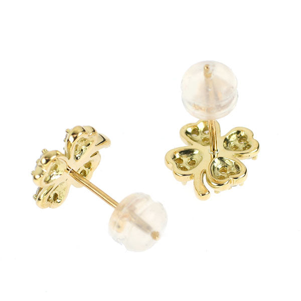 K18YG ダイヤモンド ピアス 0.20ct クローバー