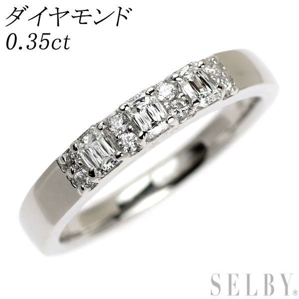 Pt1000 クリスカット/ラウンド ダイヤモンド リング 0.35ct