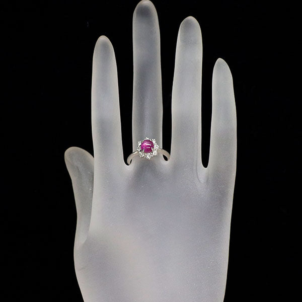 Pt900 スタールビー ダイヤモンド リング 1.40ct D0.50ct
