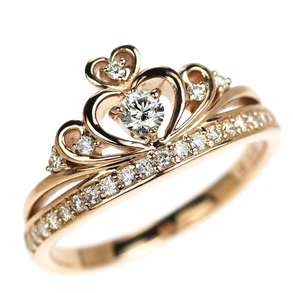 K18PG ダイヤモンド リング 0.28ct ティアラ